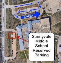 SMS Reserved Parking Spot during Pick Up for the 21-22 School Year 202//208